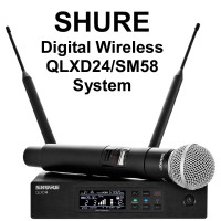 SHURE QLXD24 / SM58 Əl RAMMOUNT 24-Bit Rəqəmsal iOS App Kabelsiz Mikrofon Sistemi