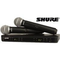 Shure BLX288/PG58 Simsiz Mikrofon Sistemi BLX88 İki Kanallı Qəbuledici və İki BLX2 ilə İki İfaçı üçün